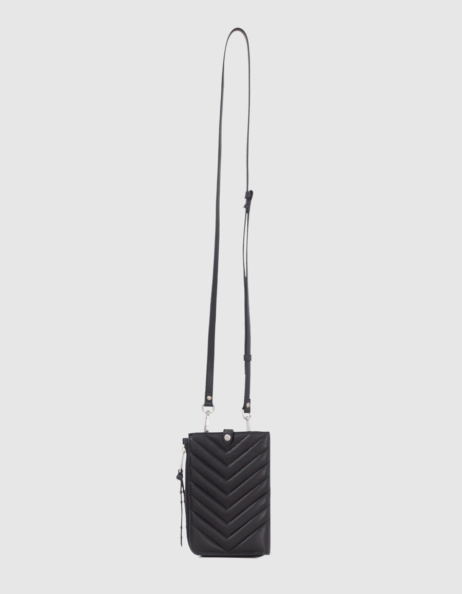 de clutch bag 1440 zwart gewatteerd leer dames