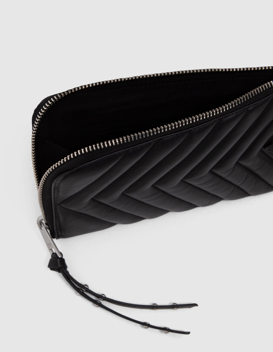 de clutch bag 1440 zwart gewatteerd leer dames