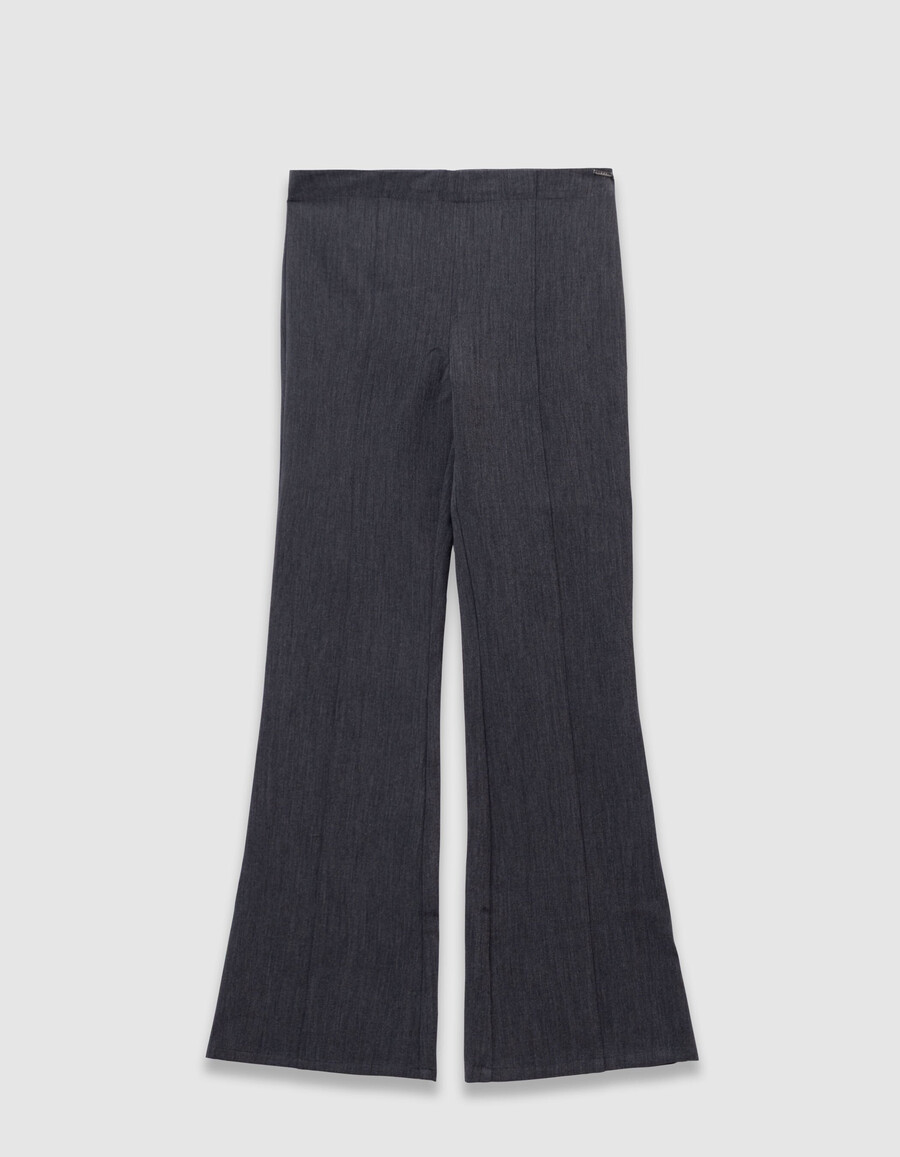 grijze 2-in-1 flared broek voor meisjes met afneembare rok