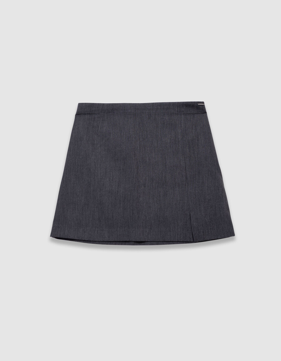 grijze 2-in-1 flared broek voor meisjes met afneembare rok